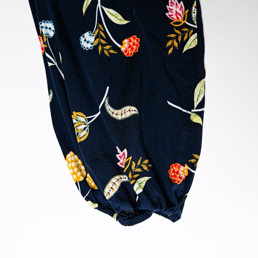 LOFT OUTLET Navy Floral Wide Neck Long Sleeve Blouse - Size Small - Picture 7 of 7